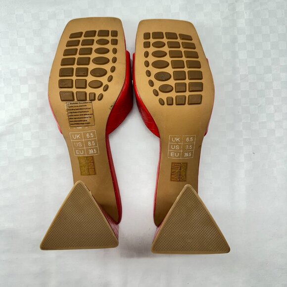 London Rag Trinity Triangle Croc Pattern Block Heel Sandals - Picture 6 of 7